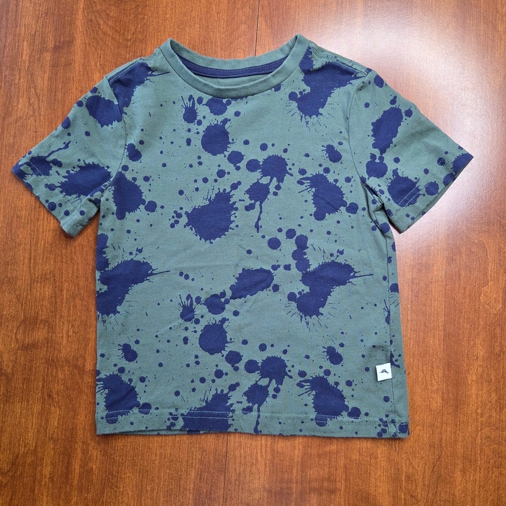 Tommy Bahama T-Shirt XS 4 Green Blue Splatter Paint Art-Inspired Boho Eclectic